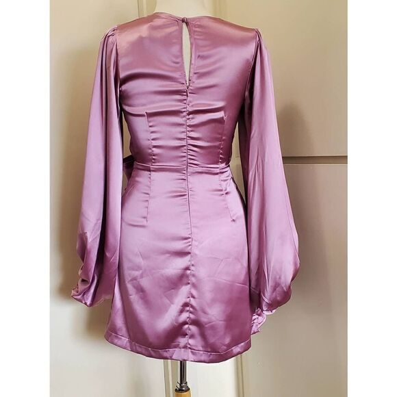 Petal and Pup Dusty Rose Opal Dress, Faux Wrap, Round Neck Short Dress, Sz. 2, N - Picture 6 of 13